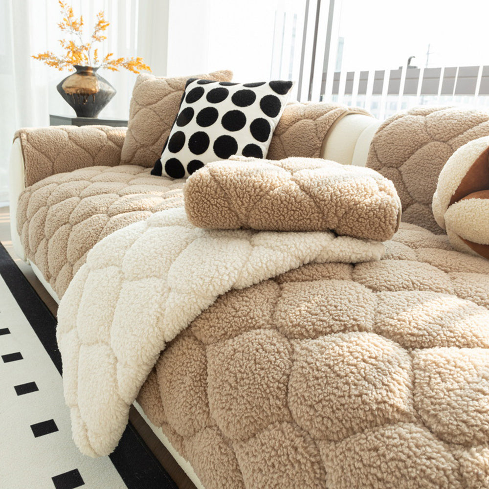Pet-Friendly Thickened Soft Sherpa Fleece Non-Slip Sofa Protector Sofa Cover