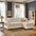 Faux Cotton-Linen Chenille Striped Breathable Scratch-Resistant Corner Sofa Cover