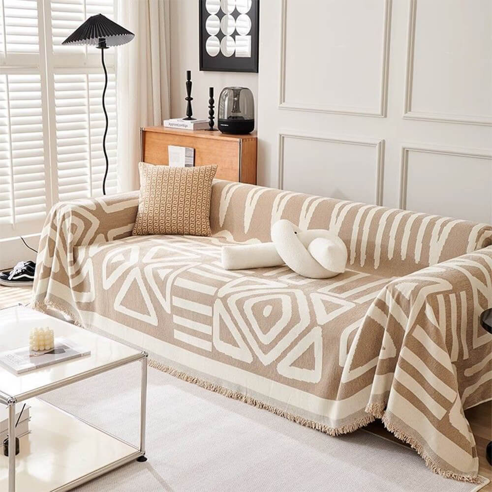 Five-Colour Geometric Sofa Cover - Bold Patterns for a Modern Look