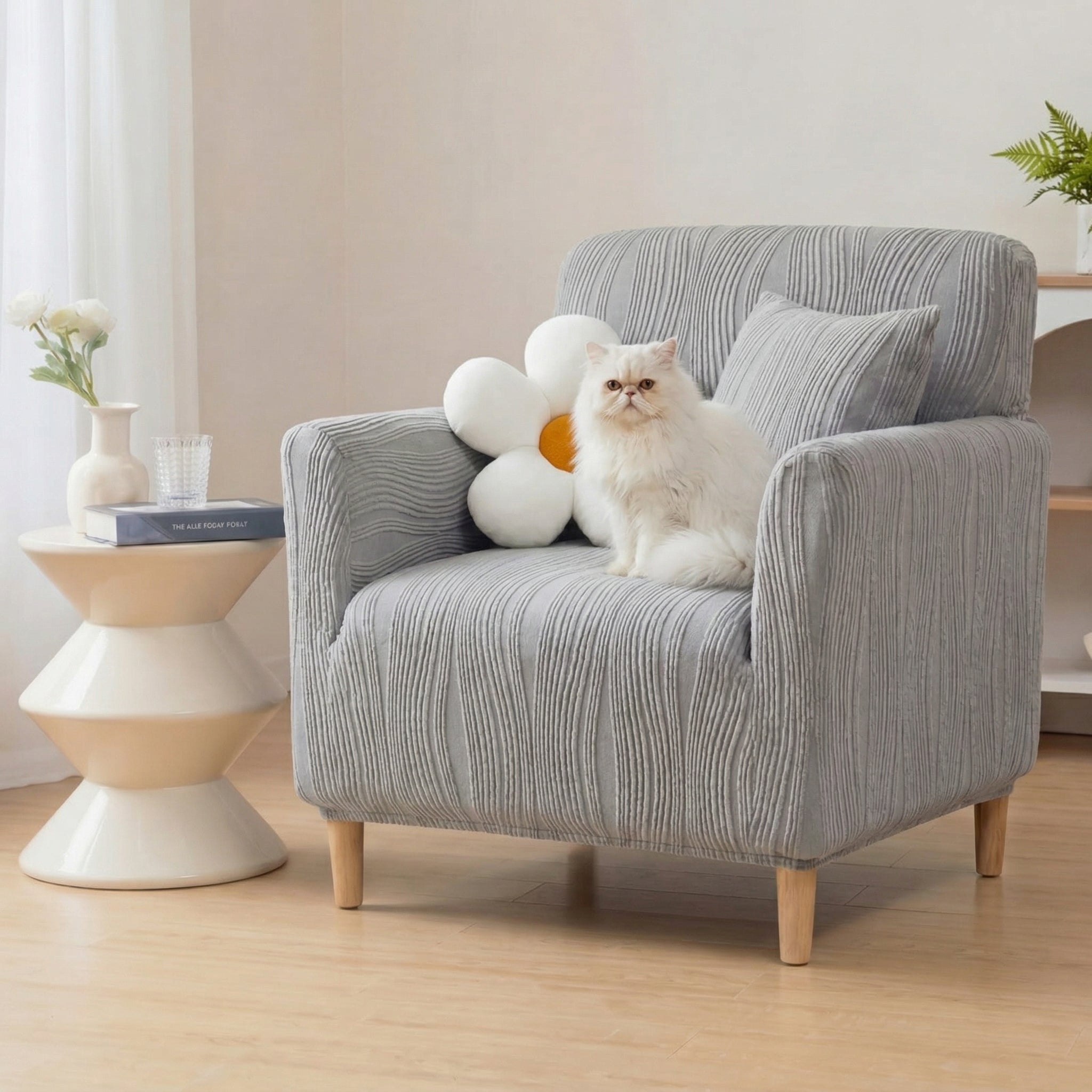 Jacquard Stretch Full-Coverage Armchair Covers Settee Covers Anti-scratch Sofa Cover