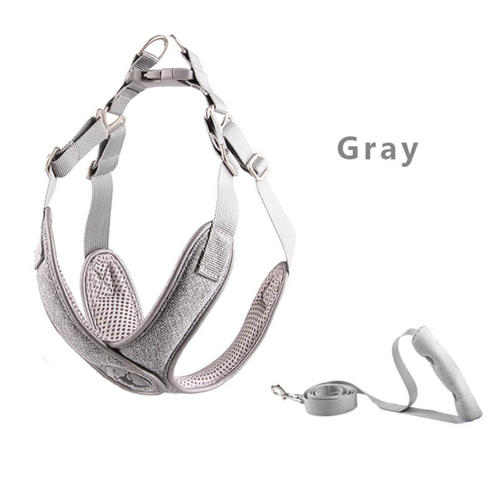 Breathable Reflective Vest Style Dog Lead and Chest Harness