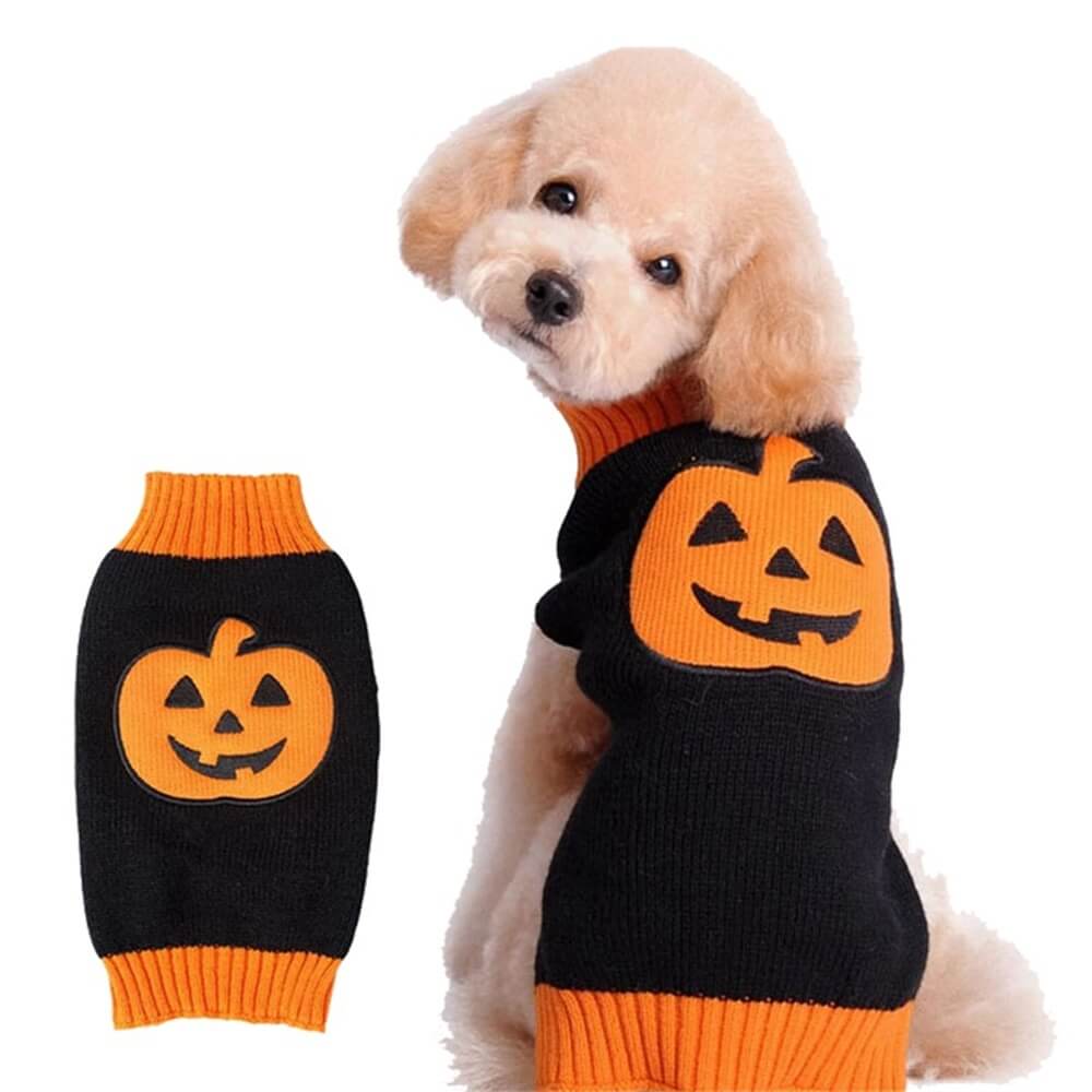 Halloween Pet Sweater | Warm & Cosy Halloween Pattern Dog Clothing