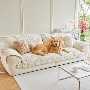 Soft Plush Geometric Textured Non-Slip Sofa Cover