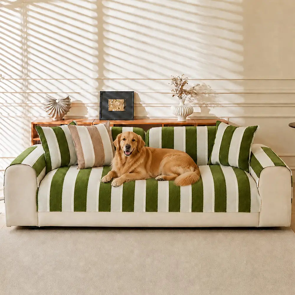 Vintage Striped Chenille Non-Slip Sofa Cover