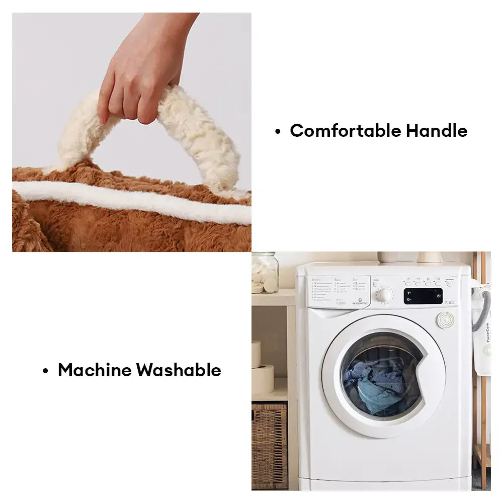 Plush Colour-Blocked Creative Bolster Pet Bed