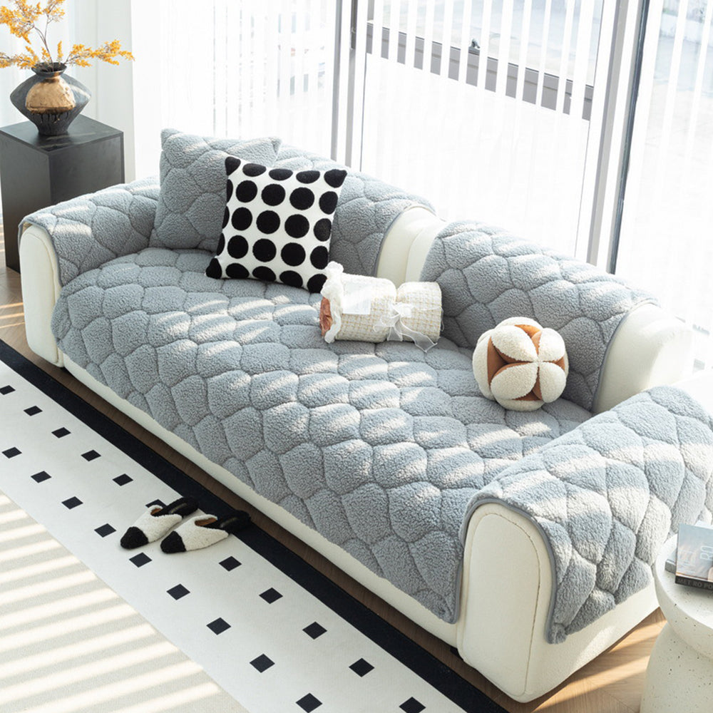 Pet-Friendly Thickened Soft Sherpa Fleece Non-Slip Sofa Protector Sofa Cover
