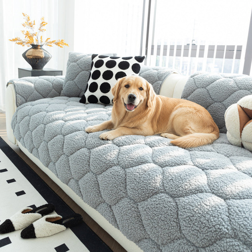 Pet-Friendly Thickened Soft Sherpa Fleece Non-Slip Sofa Protector Sofa Cover