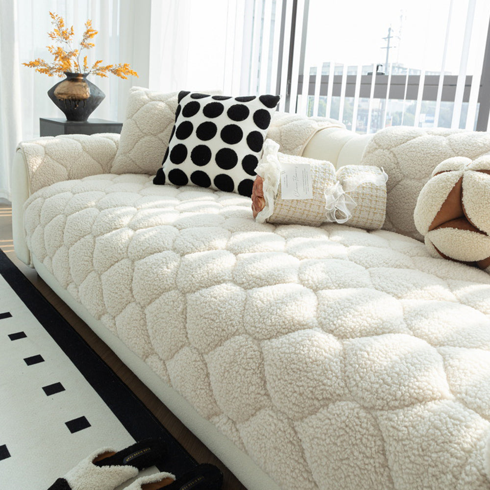 Pet-Friendly Thickened Soft Sherpa Fleece Non-Slip Sofa Protector Sofa Cover