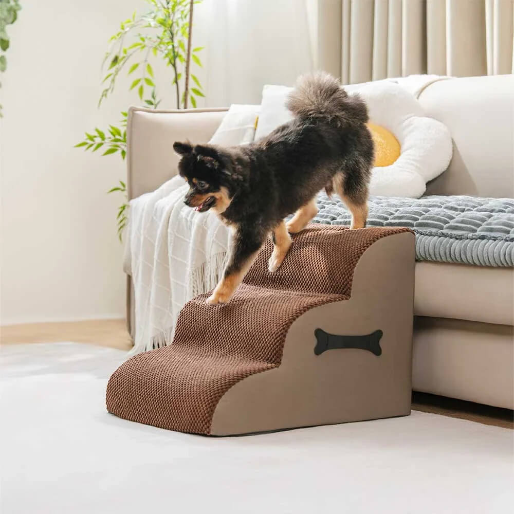 Adjustable Non-Slip Washable Soft Dog Steps with Gentle Ramp