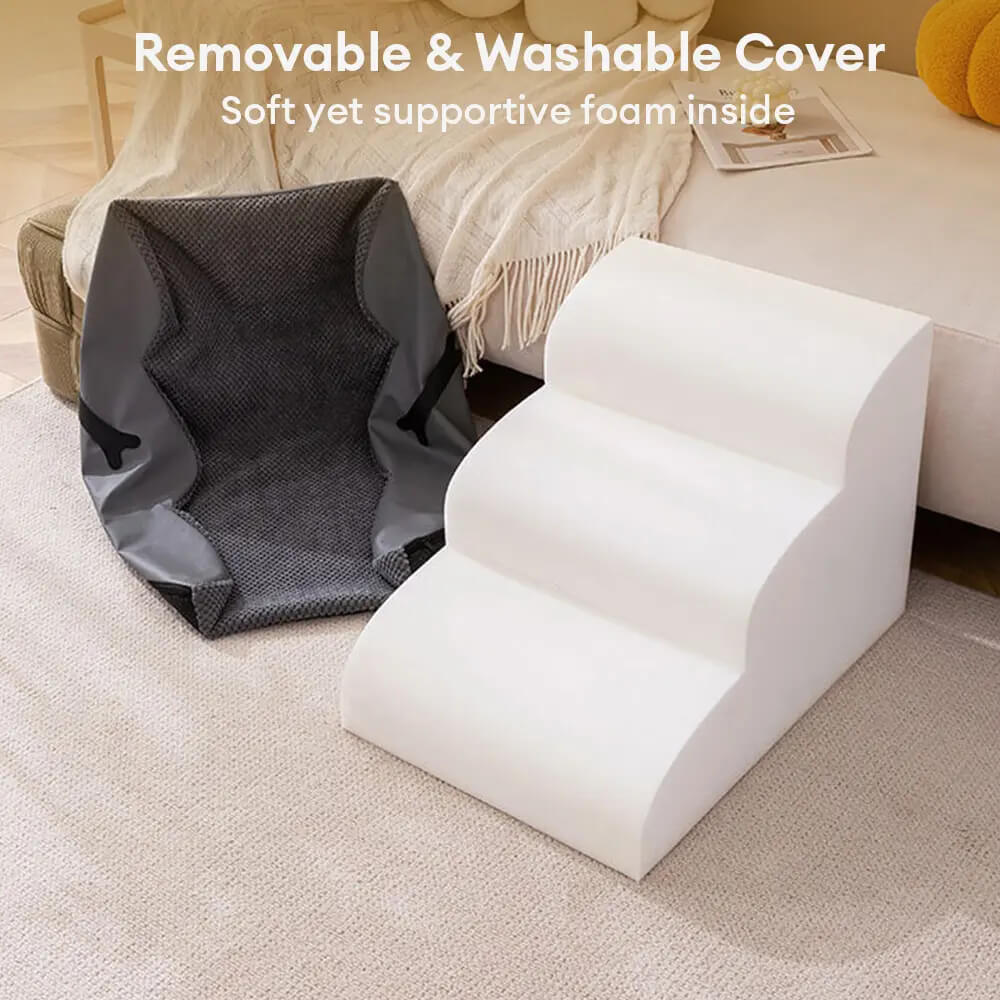 Adjustable Non-Slip Washable Soft Dog Steps with Gentle Ramp