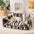 Trendy Striped Faux Lambswool Double Layer Dog & Cat Sofa Bed - Home Office