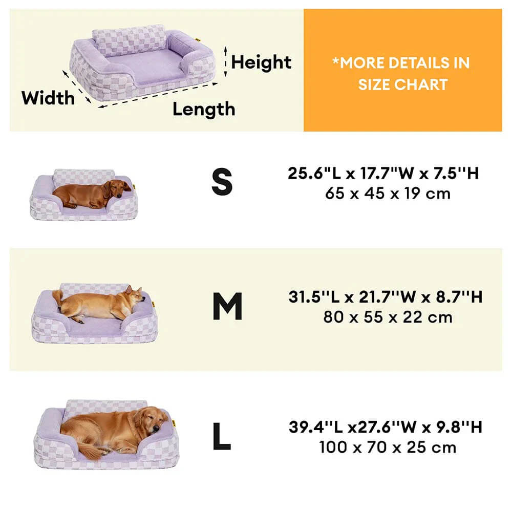 Chequered Fluffy Warm Washable Orthopaedic Dog Bolster Bed – CloudNooki