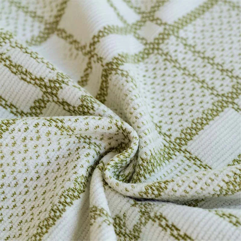 Checkered Pattern Breathable Chenille Sofa Protection Sofa Cover