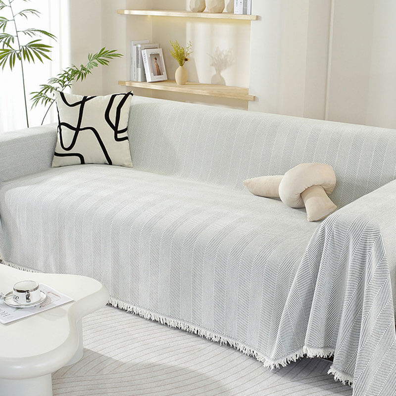 Chenille Blanket Herringbone Tassel Sofa Cover Sofa Throw Blanket