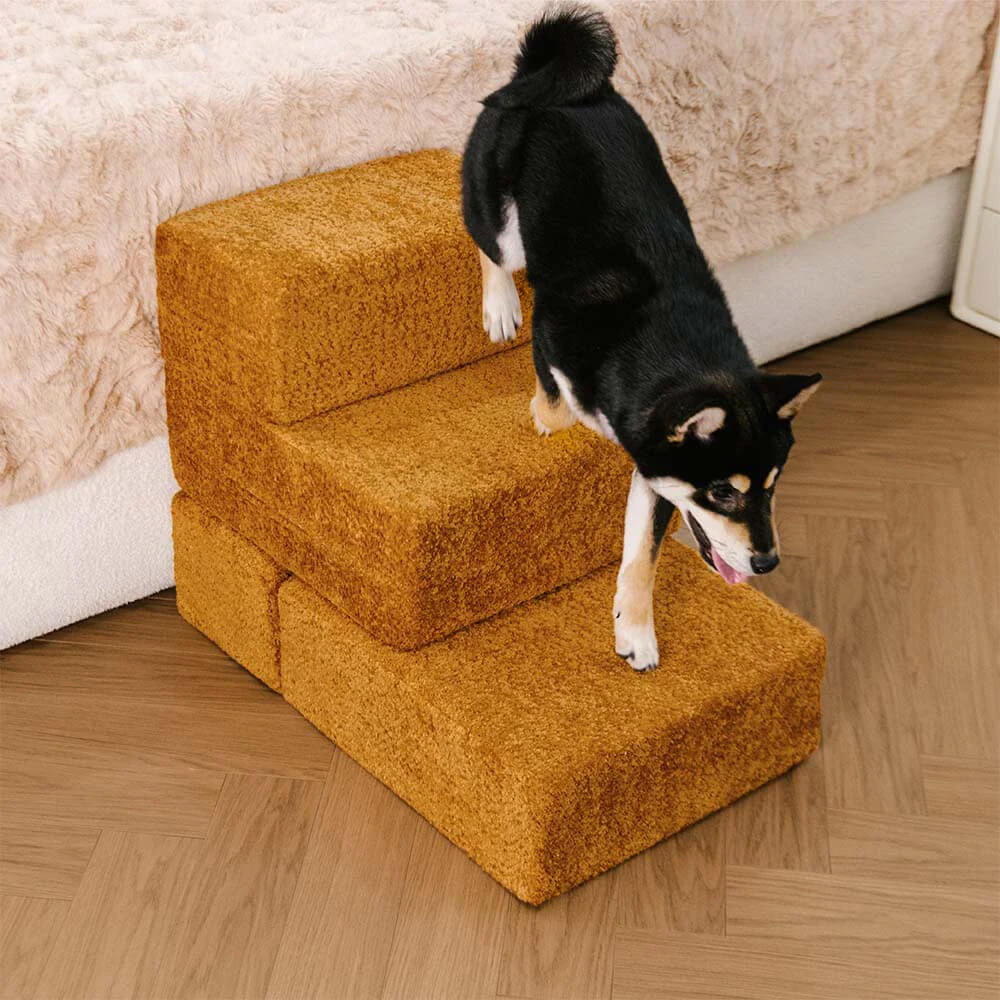 Chenille Durable Scratch-Resistant Foldable Blocks Multi-Level Dog Steps