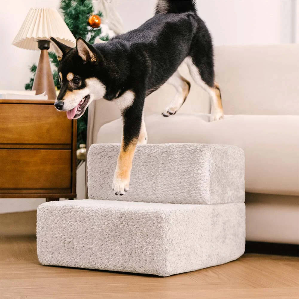 Chenille Durable Scratch-Resistant Foldable Blocks Multi-Level Dog Steps