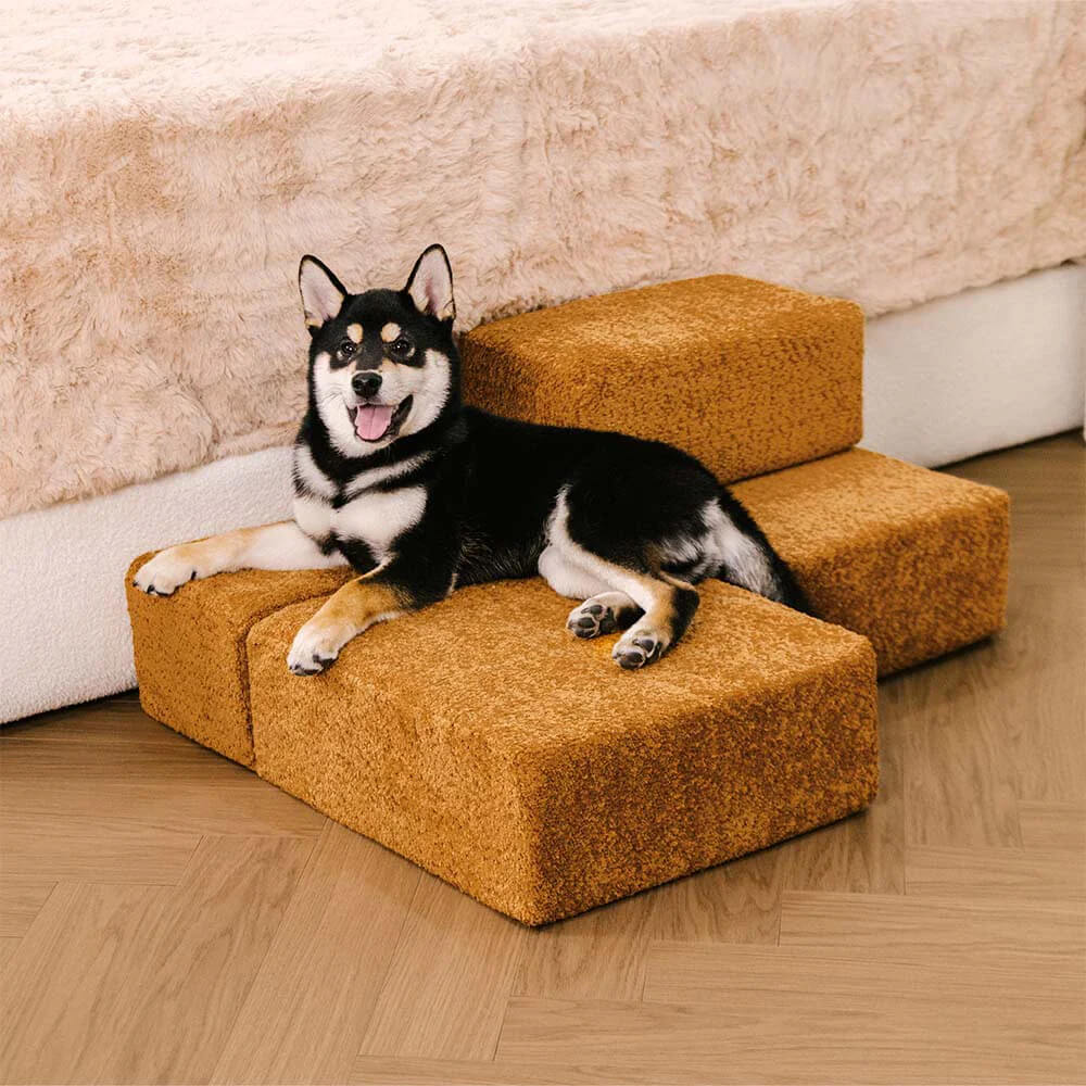 Chenille Durable Scratch-Resistant Foldable Blocks Multi-Level Dog Steps