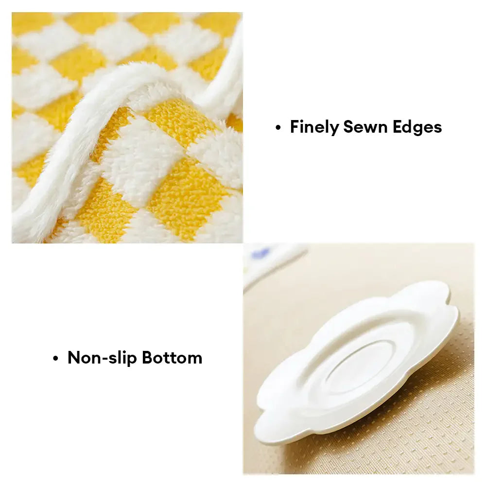 Classic Chequerboard Plush Comfortable Scratch-Resistant Non-Slip Sofa Cover