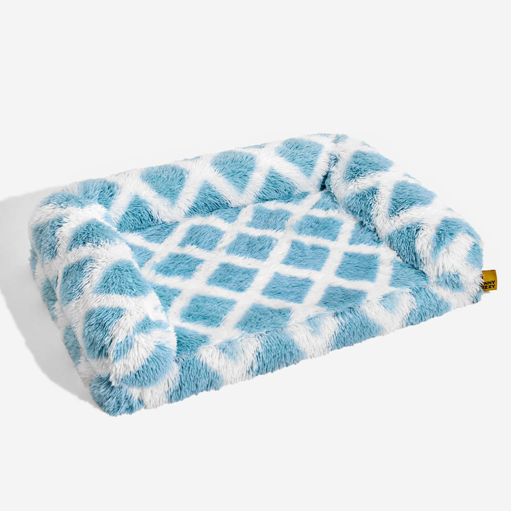 Classic Plaid Orthopaedic Bolster Cat Sofa Bed - Cosy Comfort