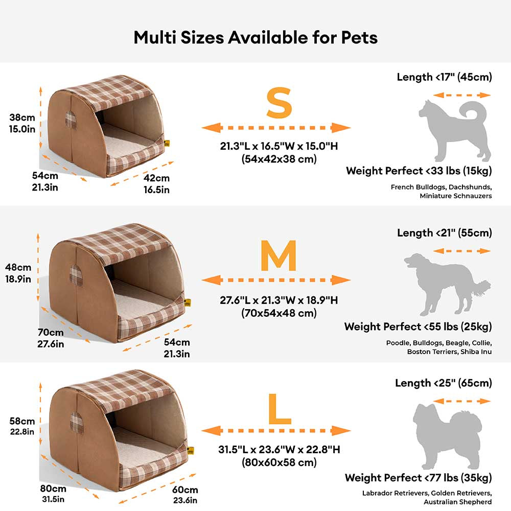 Classical Plaid House Orthopaedic Dog Bed - Warm Retreat