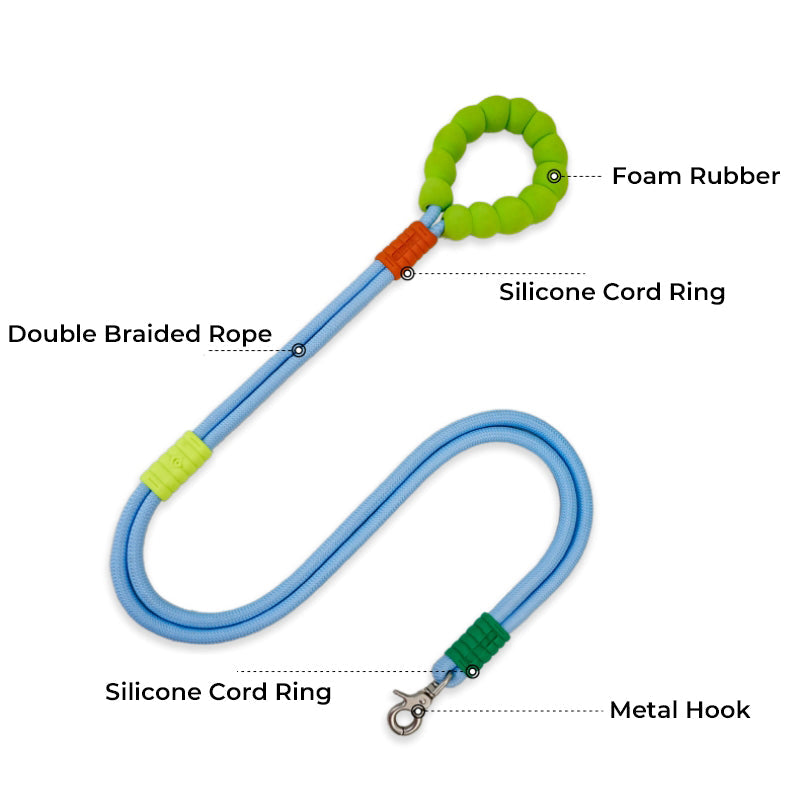 Cotton Candy Dual-Section Braided Dog Walking Lead