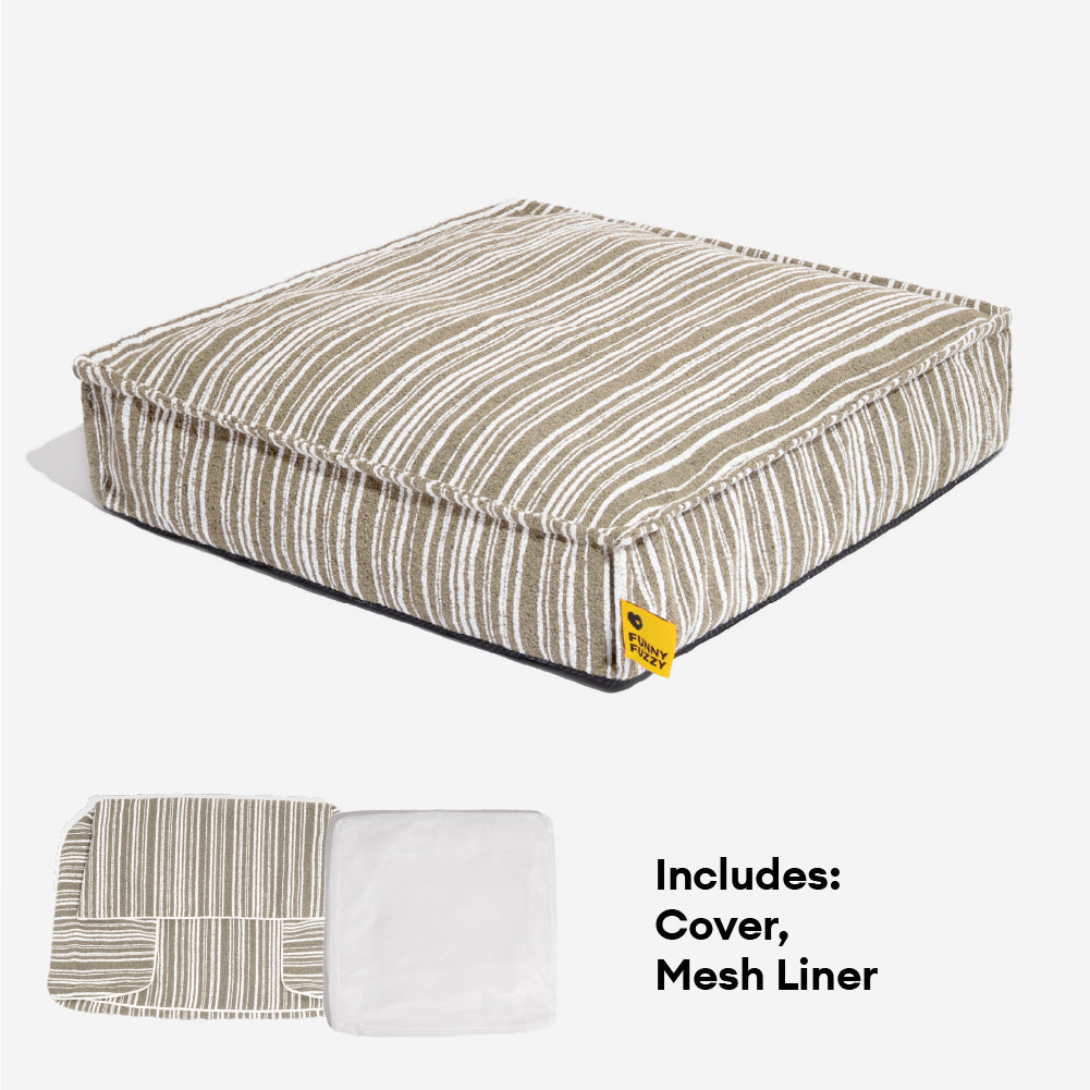 Sustainable Storage Pouf Ottoman & Dog Bed - Funnyfuzzy SnugNest