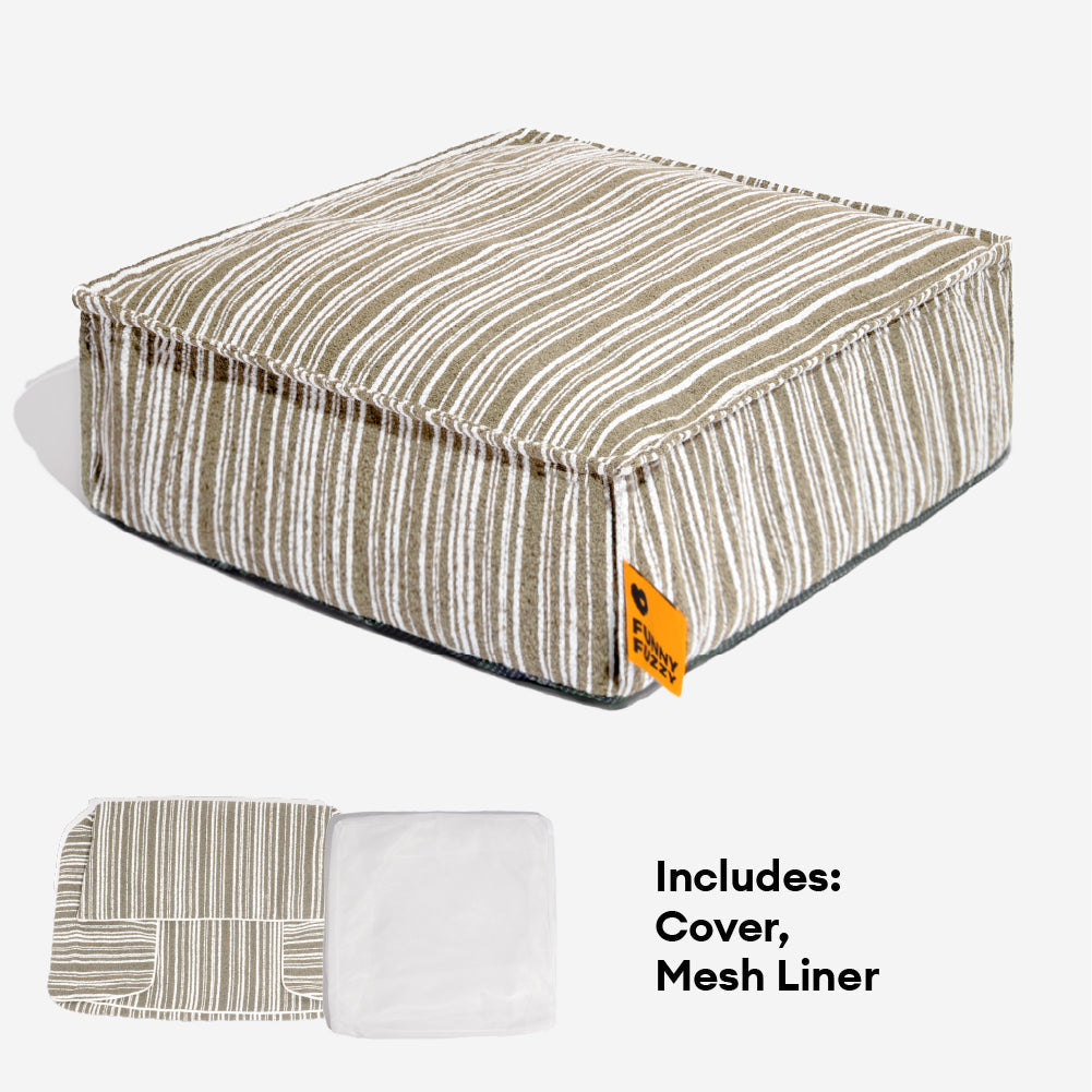 Sustainable Storage Pouf Ottoman & Dog Bed - Funnyfuzzy SnugNest