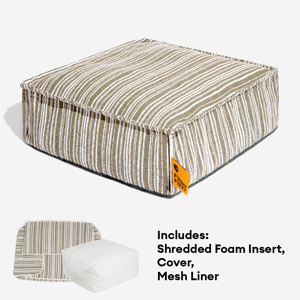 Sustainable Storage Pouf Ottoman & Dog Bed - Funnyfuzzy SnugNest