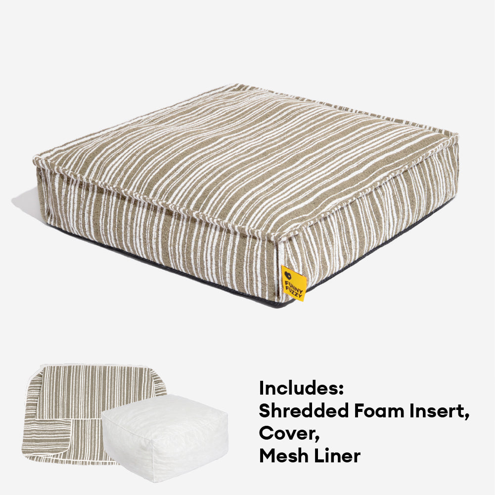 Sustainable Storage Pouf Ottoman & Dog Bed - Funnyfuzzy SnugNest