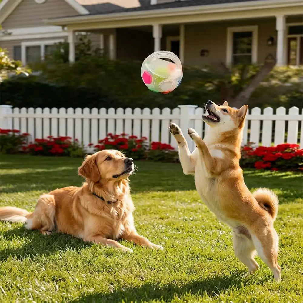 Dog Toy Soccer Ball with Handle Floating Chew Toy