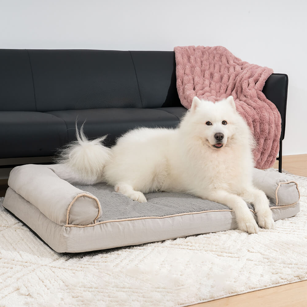 Faux Fleece & Suede Full Support Orthopaedic Dog Bed