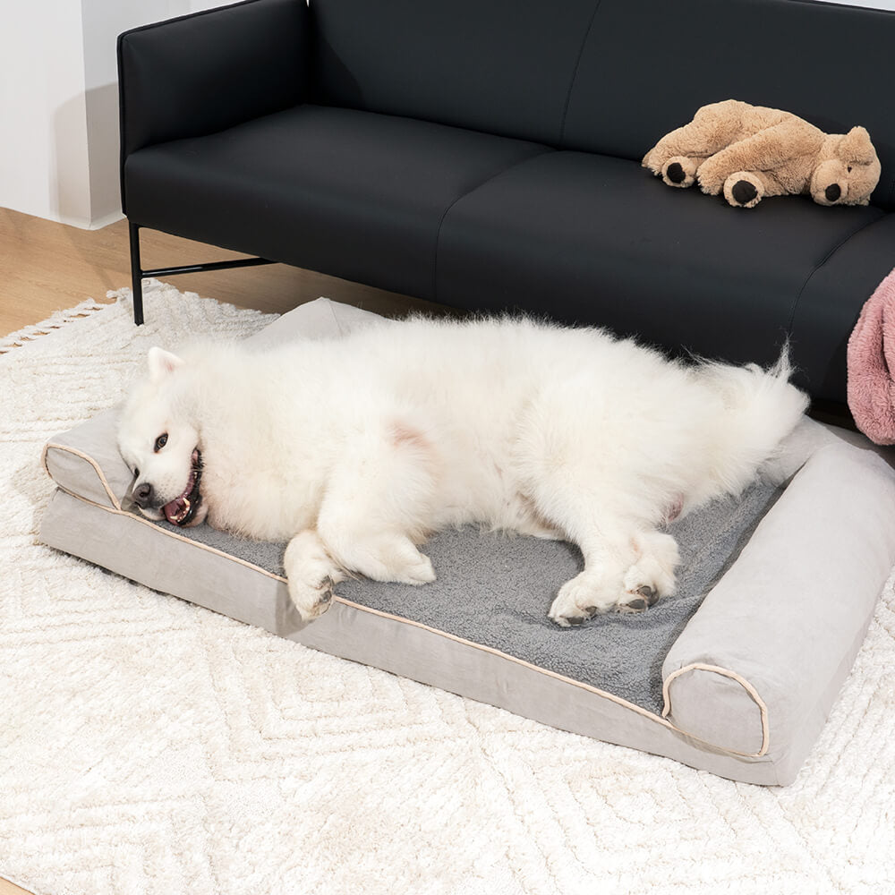 Faux Fleece & Suede Full Support Orthopaedic Dog Bed