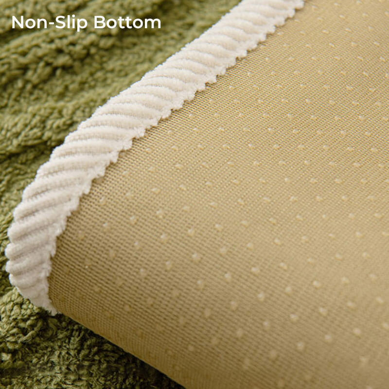 Elegant Grey Textured Non-Slip Thick Plush Sofa Cover