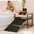 Elevated Pet Sofa Bed with Steps Ramp for Bedside Lounge or Dog Window Perch