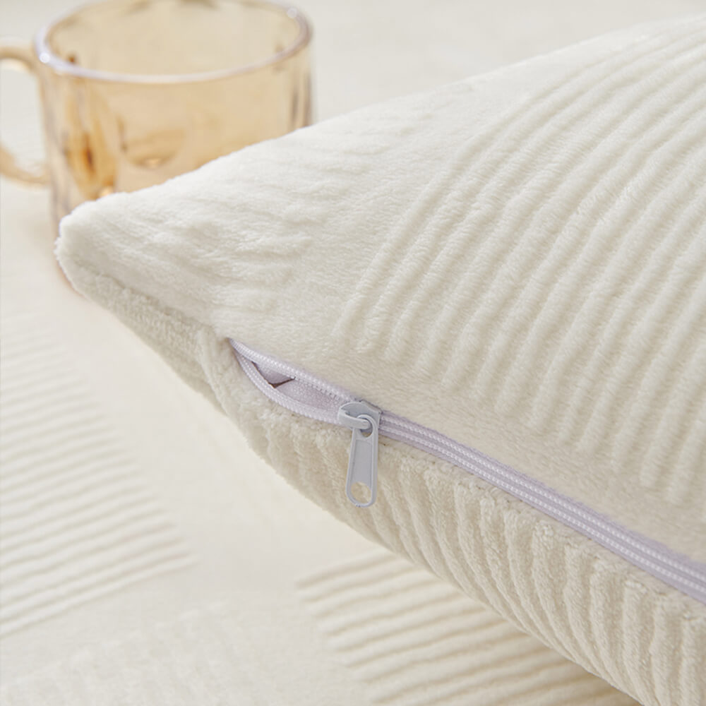 Classic Striped Square Plush Sofa Cover