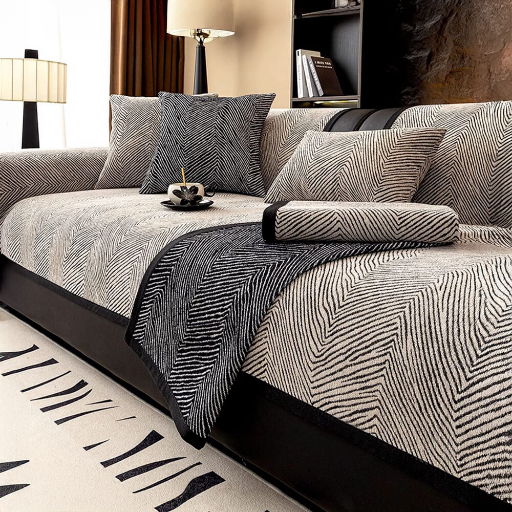 Irregular Tree Pattern Thick Chenille Sofa Cover