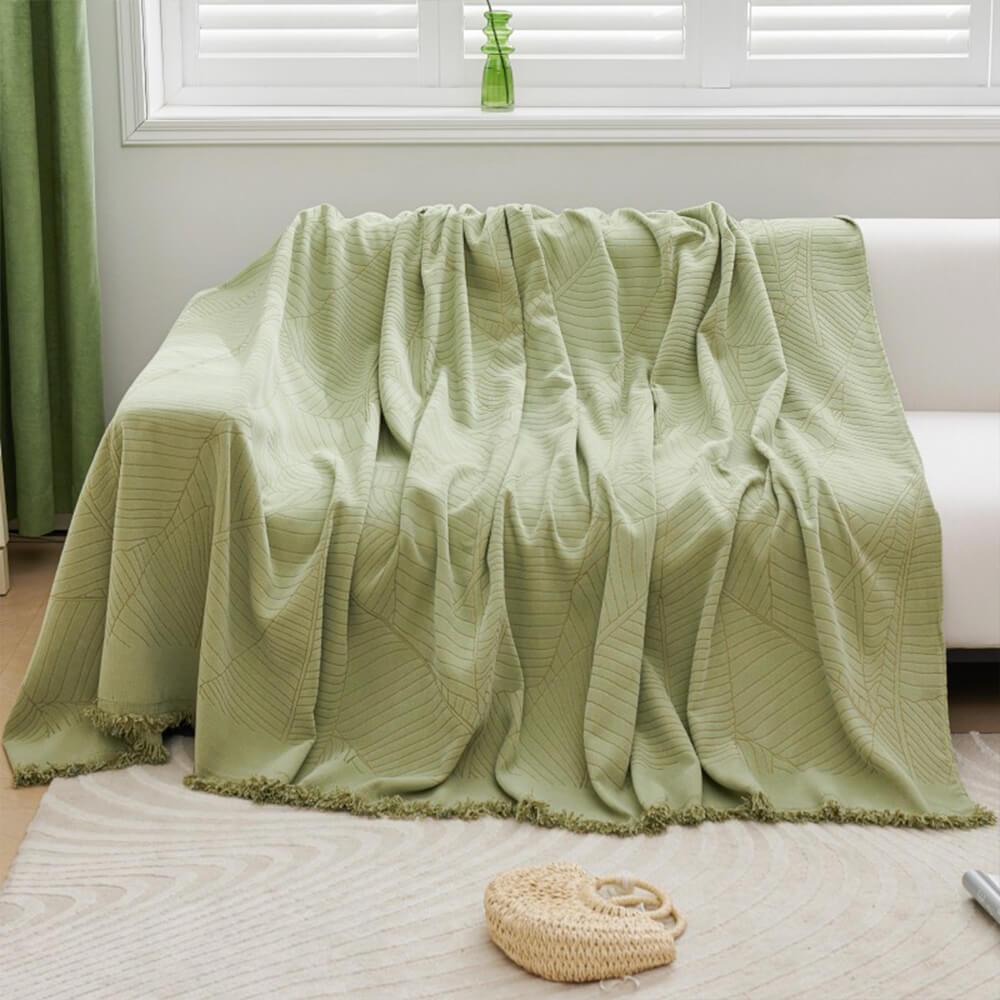 Chenille Large Leaf Full Coverage Thickened Anti-Scratch Sofa Cover