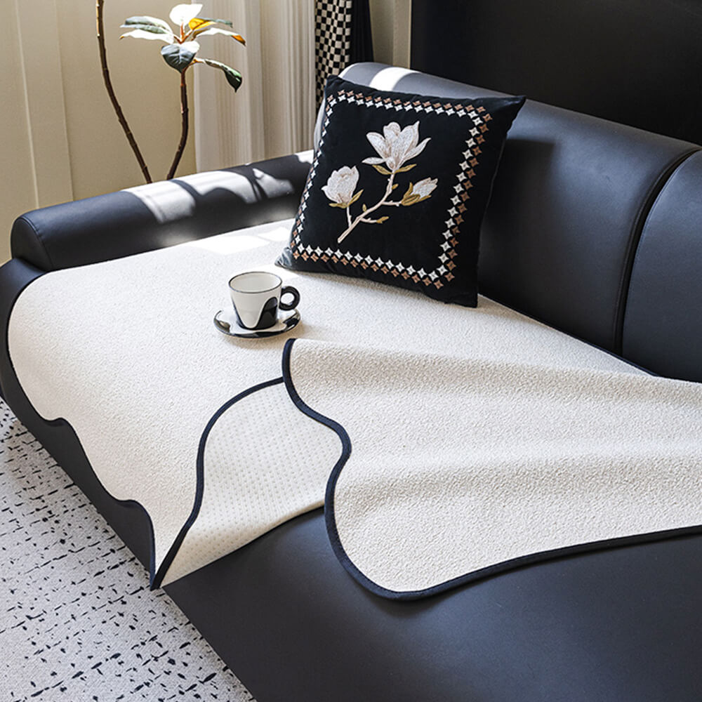 Water-repellent Teddy Fleece Non-Slip Straight Outdoor Garden Sofa Cover