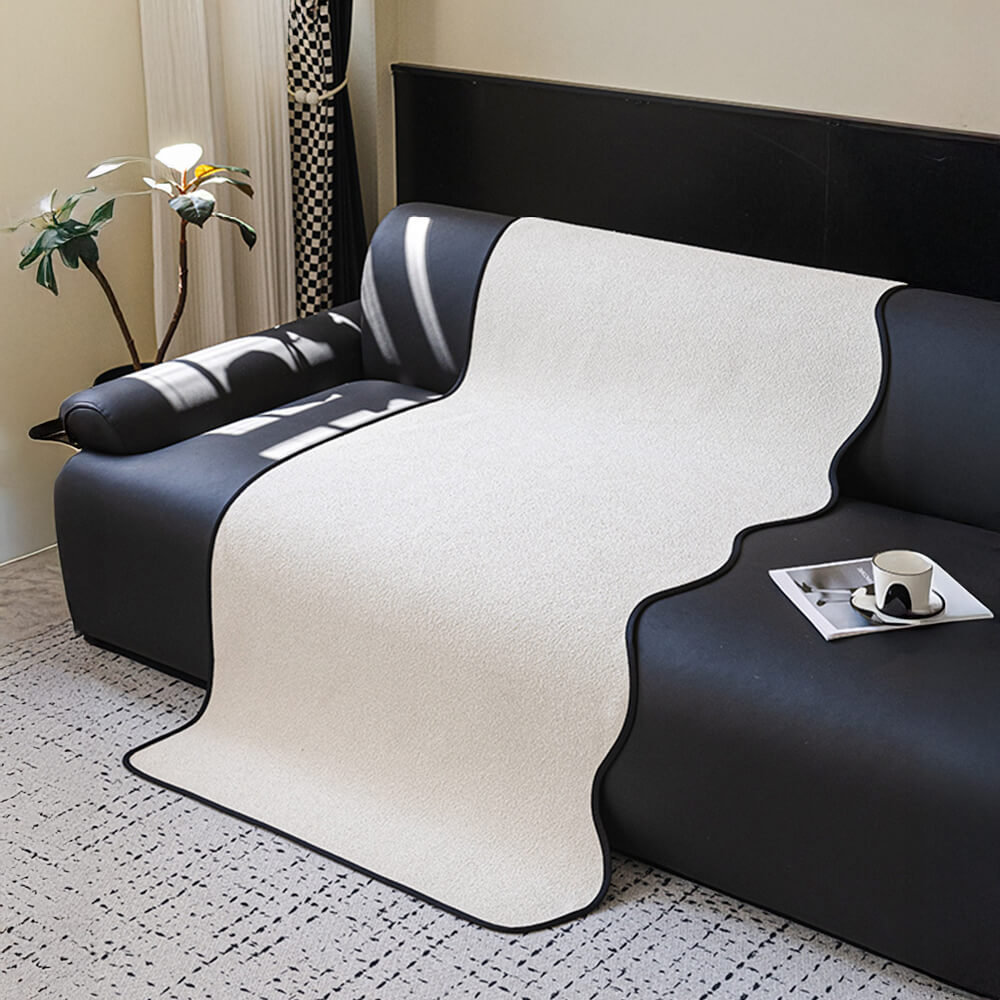 Water-repellent Teddy Fleece Non-Slip Straight Outdoor Garden Sofa Cover