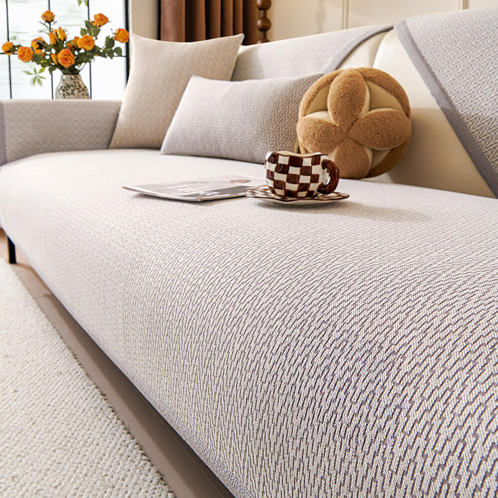 Chenille Minimalist Anti-Slip Fabric with Cat Scratch-Resistant Design Sofa Cover