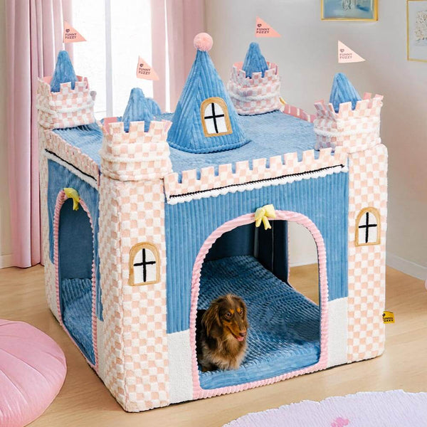 Cosy Orthopaedic Kids Indoor Play Castle Bed Dog Tent Bed - Fairytale Dreamland