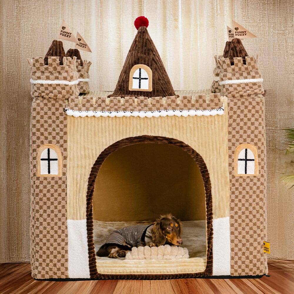 Cosy Orthopaedic Kids Indoor Play Castle Bed Dog Tent Bed - Fairytale Dreamland