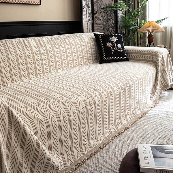 Jacquard Tassel Chenille Sofa Cover Sofa Throws