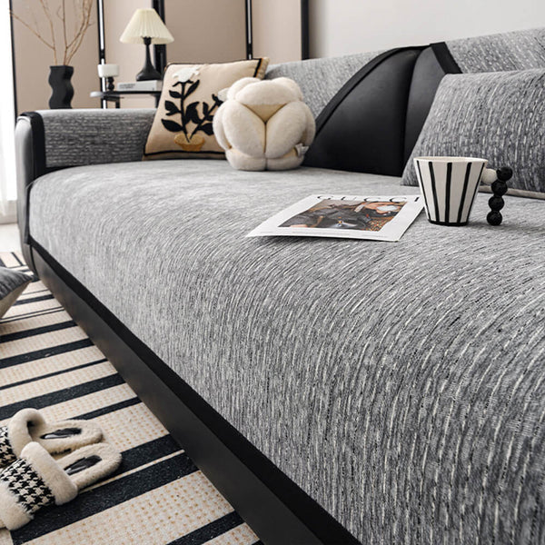Modern French Striped Chenille Sofa Cover