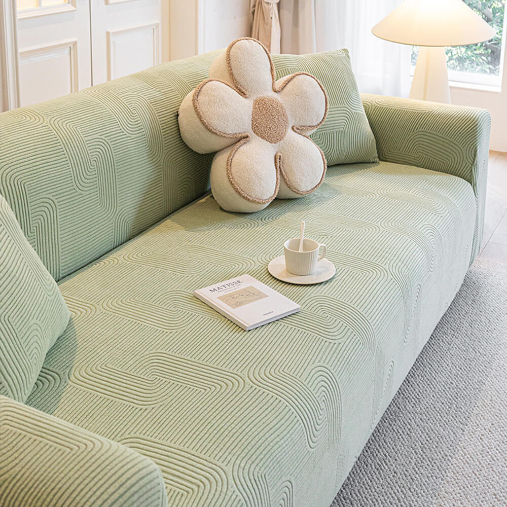 All-Seasons Polar Fleece Elastic Full Wrap Anti-Scratch Sofa Cover