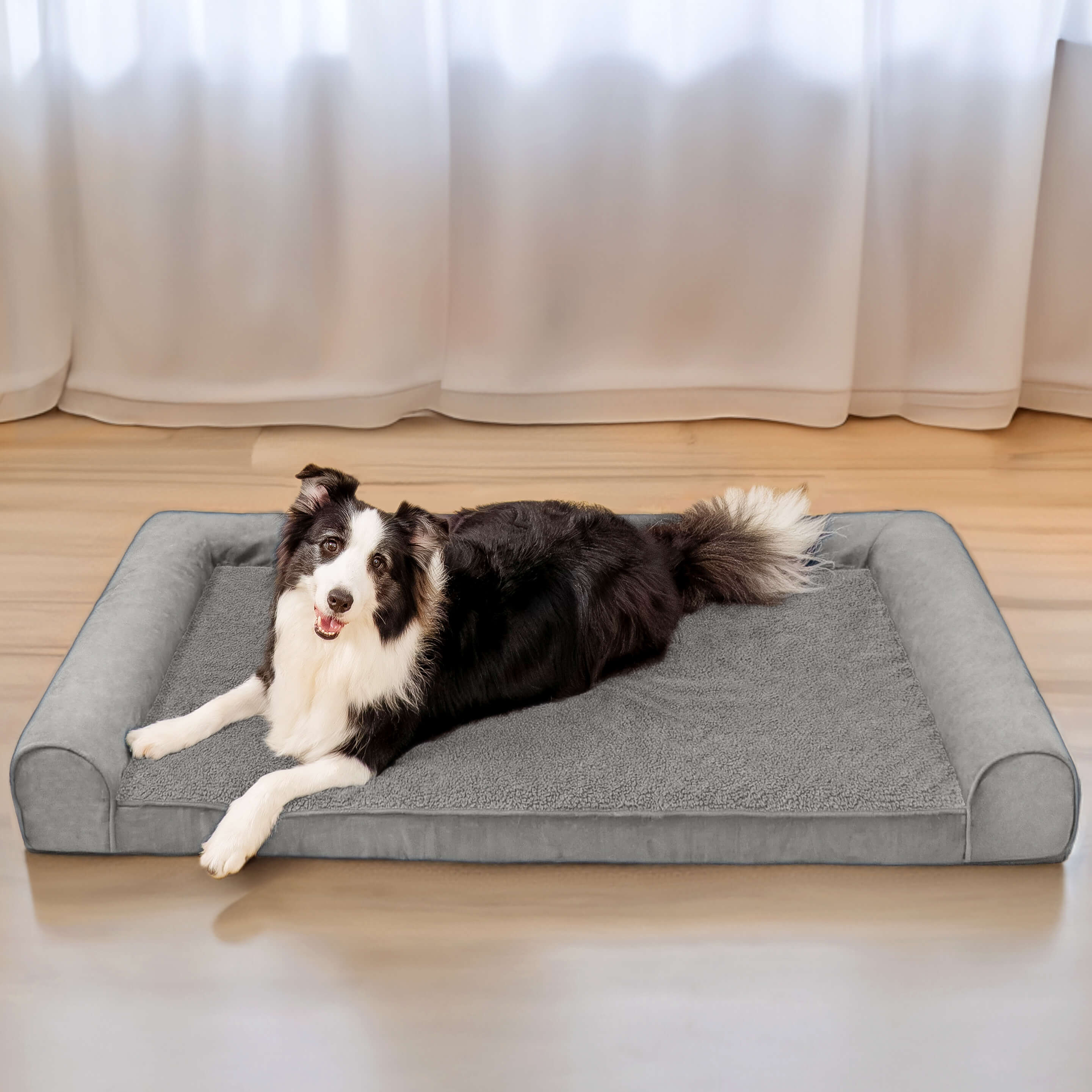 Faux Fleece & Suede Full Support Orthopaedic Dog Bed