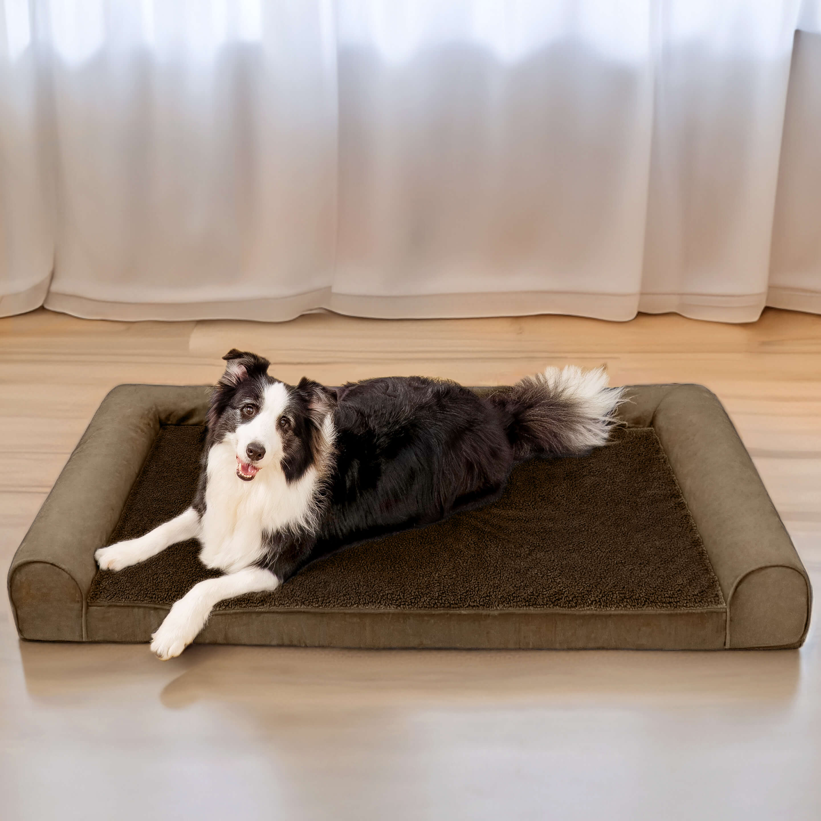 Faux Fleece & Suede Full Support Orthopaedic Dog Bed