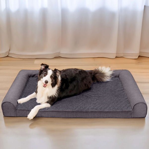 Faux Fleece & Suede Full Support Orthopaedic Dog Bed