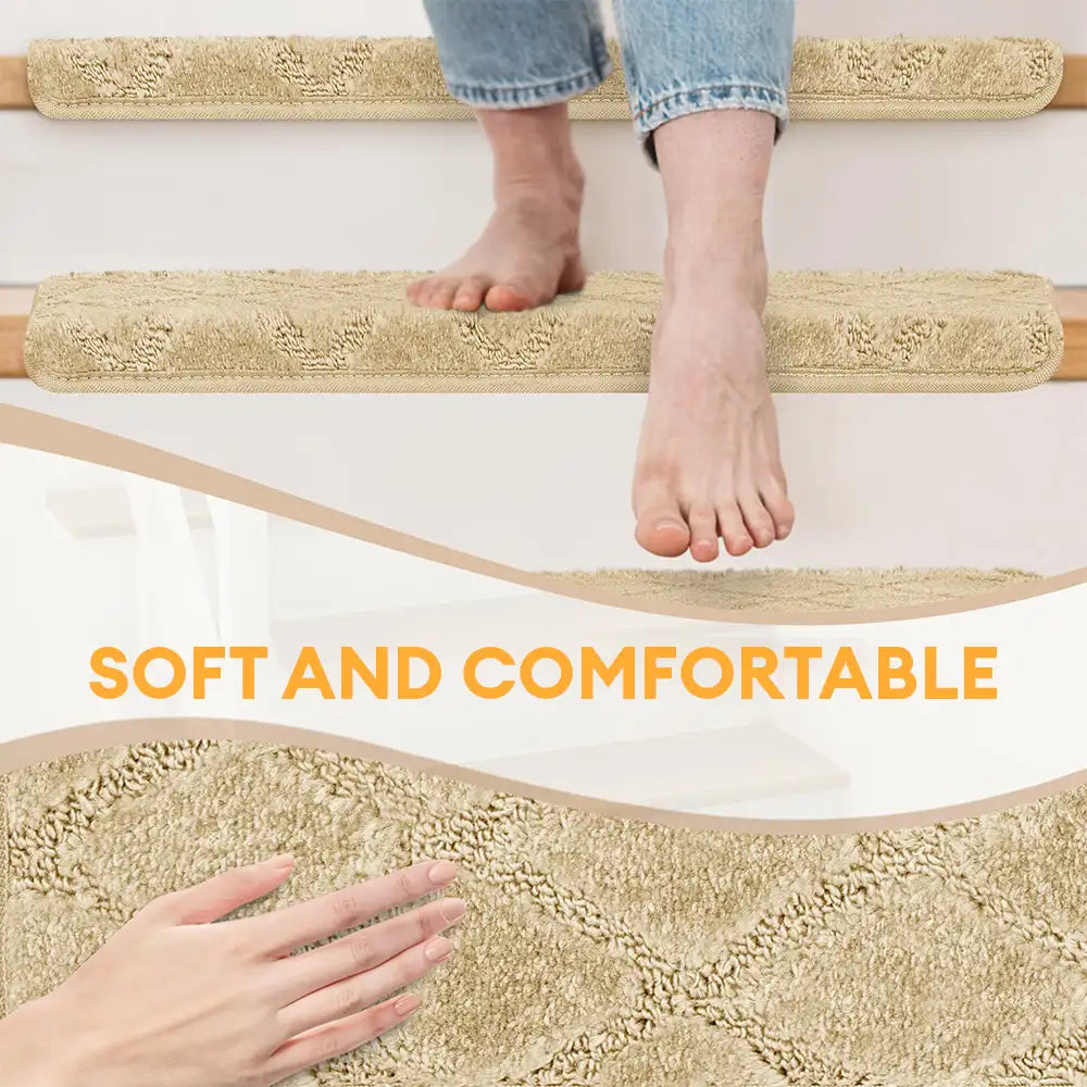 Faux Sisal Diamond Wear-Resistant Stair Protection Bullnose Non Slip Stair Treads