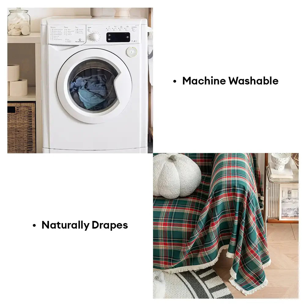 Festive Plaid Colour Block Sofa Decoration Sofa Cover